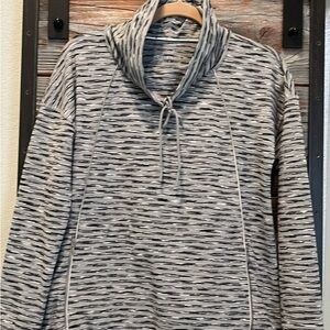 Talbots Black and Gray Cowl Neck Activewear Top